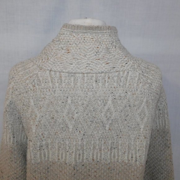 Woolrich Womens L cream beige speckled mock neck Wool Blend Sweater - Picture 12 of 14